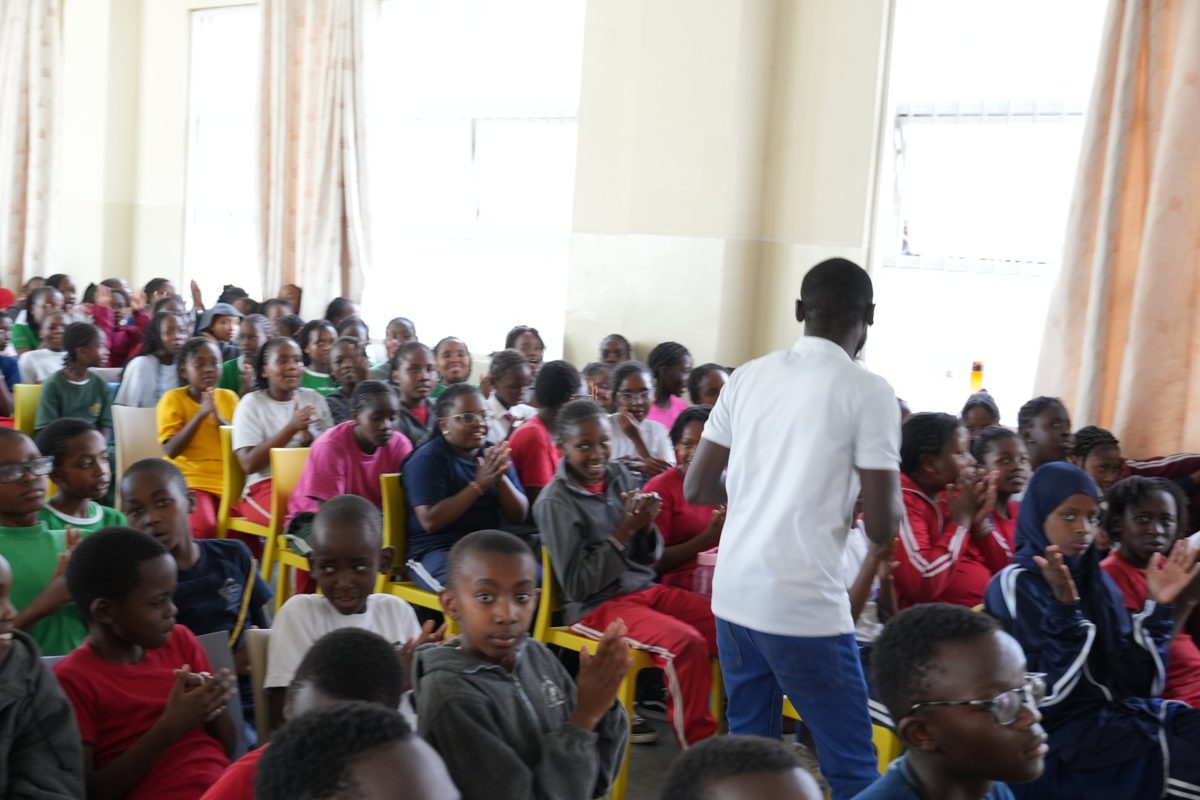 The whole school gathered in the hall for an assembly